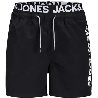 JACK & JONES Herren Badehose Badeshort SPLICELOGO S M L XL XXL Schwarz Rot Orang - L