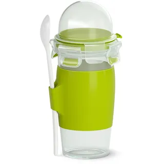 Emsa Clip & Go Yoghurt Mug Becher - grün/transparent, 450ml