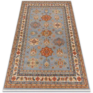 rugsx Wollteppich KESHAN für Wohnzimmer Schlafzimmer beige/blau 160x230 cm
