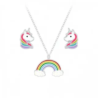 ALEXANDER YORK Schmuckset Schmuckset, RAINBOW Einhorn und Regenbogen, 4-tlg.