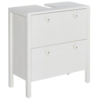 Waschbeckenunterschrank HOME AFFAIRE "Tina" Schränke Gr. B/H/T: 57 cm x 61 cm x 28 cm, weiß Bad-Waschbecken-Unterschränke Badmöbel, Schrank, Breite 60 cm, Massivholz