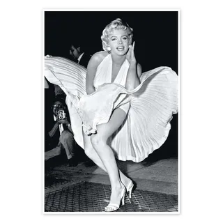 Celebrity Collection Marilyn Monroe Pose Poster 100 x 150 cm | Pop Vintage Monochrom Schwarzweiß Fotografie Nostalgie Klassiker Kult Ikone Legende Hollywood Film Filmstar Kino Porträt Diva