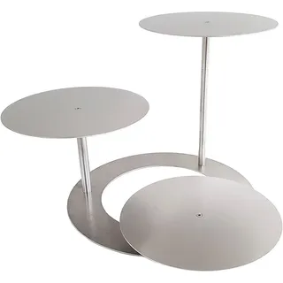 Tortenständer Aluminium Rund Tortenetagere Treppe Etagere Hochzeit 3 Etagen (Acrylglasplatten, 3X Ø 30cm)