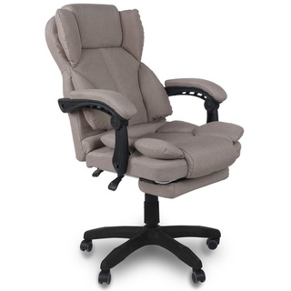 TRISENS Chefsessel Ares (einzeln), Bürostuhl mit flexiblen Armlehnen Home Office Chair in Stoff-Design braun