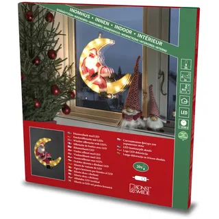 Konstsmide LED Fensterbild Weihnachtsmann im Mond 36x39 cm Warmweiß