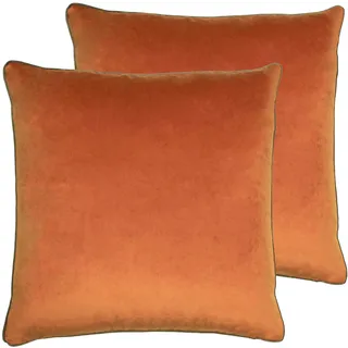 Paoletti Meridian Twin Pack-Feder gefüllte Kissen, Polyester, Kürbis/Mokka, 55 x 55cm, 2