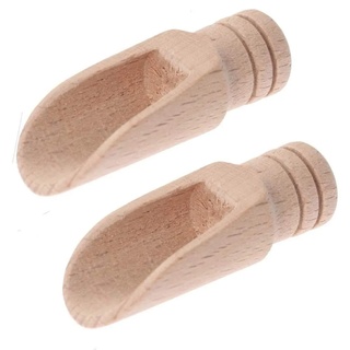 FülleMore Holzschaufeln Mini Gewürzschaufel 5.1x1.8cm Holzlöffel Set klein Teeschaufel Salzlöffel Kaffeeschaufel Dosierschaufel Messlöffel Küchenhelfer (2)