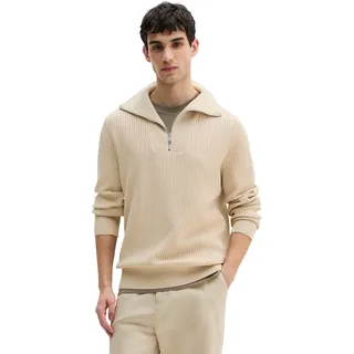 Troyer MARC O'POLO, Herren, Gr. XXL, light oat, Strick, Obermaterial: 100% Baumwolle, regular fit normal, Bündchen, Pullover Troyer, regular fit aus reiner Bio-Baumwolle