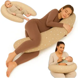 Totsy Baby Stillkissen XXL Schwangerschaftskissen 190 cm - Pregnancy Pillow Body Pillow Seitenschläferkissen Schlafkissen Lagerungskissen Kissen mit Bezug aus Baumwolle Oeko-Tex