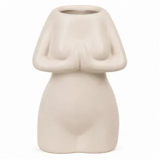 ReWu Dekovase Keramik Vase Womens Body weiß 12,5 cm Deko Blumenvase weiß