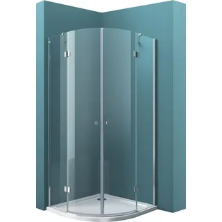 mai & mai Viertelkreis-Dusche mit Drehtür 100 x 190 cm Transparent Sicherheitsglas R02K