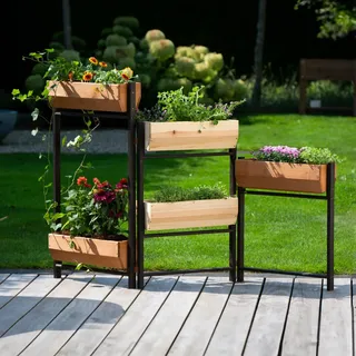 Dobar Vertikalbeet Flexi 165 x 18 x 105 cm Schwarz