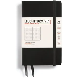 Leuchtturm1917 333915 Notizbuch Pocket (A6), Hardcover, dotted, schwarz
