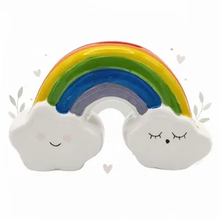 Logbuch-Verlag Dekofigur Regenbogen Spardose mit Wolken 16 cm - Kinder Spardose Regenbogen für
