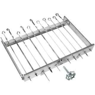 Olymp Mehrfacher Grillspießdreher Sesam II für 11 Spieße, manuell, Schaschlik, Grillspieß, Drehspieß, Ohne Motor