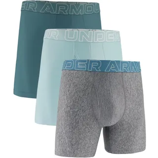 3er Pack UNDER ARMOUR Performance Tech Solid 6" Boxershorts Herren 490 - enamel blue L