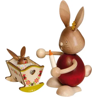 Kuhnert Stupsi Hase mit Wiege Beige Holz 11 cm