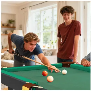 sportnow Billardtisch 4,6ft klappbar 140 x 63 x 55-75cm Tischbillard mit Zubehör - Grün