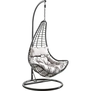 Outdoor Hängesessel LOFT WIDE grau schwarz Hängestuhl inkl. Kissen wetterfest - Grau