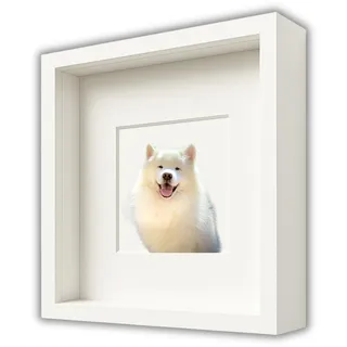 Tiefer 3D-Rahmen 30x30 cm für Moosbastelarbeiten für Fotos, Farbe weiß