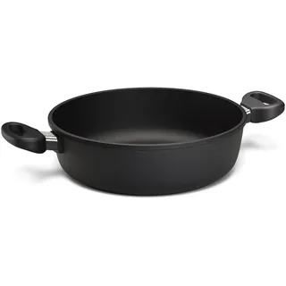 Hoffmann STONIQ Schmorpfanne 28 cm Induktion, Antihaft, PFAS-frei, ohne Deckel, Aluguss, hoher Rand, mit 2 Griffen, alle Herdarten, backofenfest, wiederbeschichtbar, spülmaschinenfest - Pfanne, Bräter