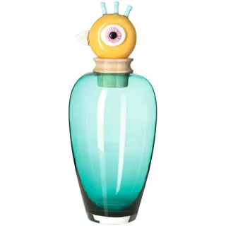 LEONARDO HOME PAPAGENO Vase, Glas und Holz, türkis, 18x45x18 cm