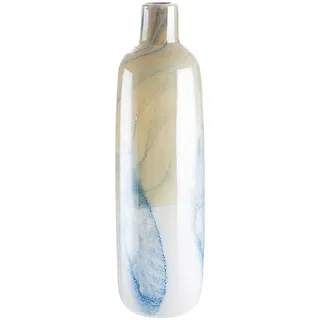 GILDE Vase "Fresh" in Creme/ Hellblau - (H)46 x Ø 13 cm | Gr.: onesize