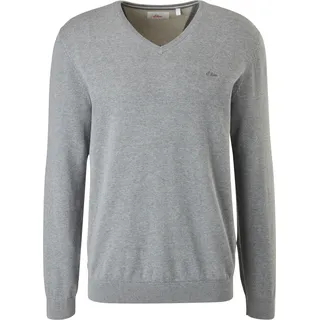 s.Oliver - Feinstrickpulli mit V-Ausschnitt, Herren, grau, XXL