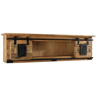 MASSIVMOEBEL24.DE Wandregal 130 x 25 x 35 cm Beige