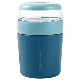 ROY Müslibecher To-Go | Doppelwandiger Joghurtbecher- und Frühstücksbecher für Kinder | Auslaufsicher, Tragbar | 500ml Isolierter Edelstahlbecher Blau