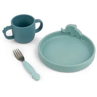 Done by Deer Kindergeschirr-Set Peekaboo Deer Friends Blau 3 St.