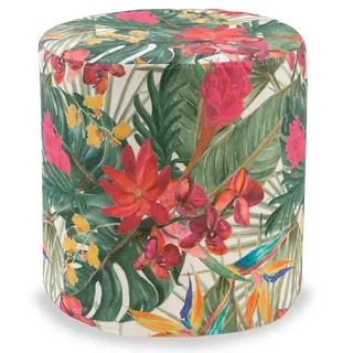 H.O.C.K. Gartenlounge-Hocker H.O.C.K. Beach Life Outdoor Hocker rund Pouf ø45x45cm Dschungel (Einzelteil), Outdoor-Hocker: Wasserabweisend, Garten, wetterfest, UV-Beständig bunt