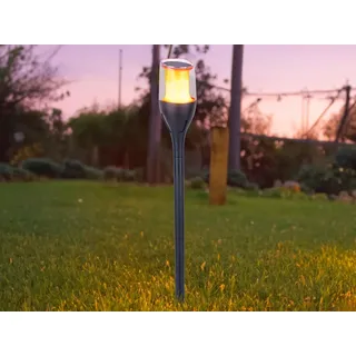 Solarleuchte Garten Erdspieß Solarlampe Außenleuchte Gartenfackel Solar 36704 - Schwarz