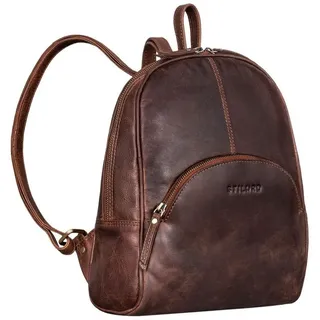 STILORD Cityrucksack "Margot" Daypack Damen Leder Klein Vintage Rucksack Rucksackhandtasche braun