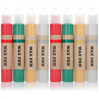 COM-FOUR® 8-teiliges Wachsstifte für Kerzen Set - Wachs-Liner in tollen Farben - Kerzenpen zum Bemalen von Kerzen - Candle Liner - Kerzenstift (08 Stück - Wachsstifte)