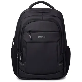 KCB Urban Großer Rucksack für Herren, geräumiges und praktisches Design, Mehrzwecktaschen, verschiedene Fächer, Laptop- und Tablet-Fach, verstellbare Griffe, 100 % vegan, Schwarz , 47 - 47