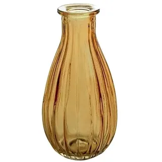 Blumenvase Rim 14,5cm. Glasflasche, kleine Vase, Glasvase für kleine Blumen braun Bernstein
