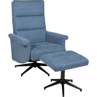 Duo Collection TV-Sessel Hylo mit leichtgängiger Relaxfunktion durch Körperdruck einstellbar, und Taschenfederkern mit Stahlwellenunterfederung blau