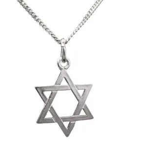 NICEANDnoble Kette mit Anhänger 925er Silber Anhänger Davidstern mit Panzerkette