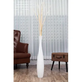 Leewadee Große Bodenvase 85 cm Mangoholz für Pampasgras & Trockenblumen
