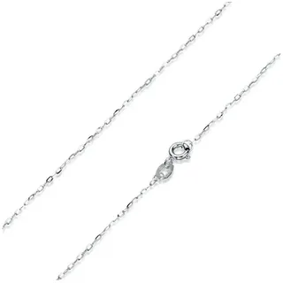 Materia Goldkette Damen Mädchen Weißgold Ankerkette 9K fein K110, 375 Weißgold goldfarben|silberfarben 45 cm