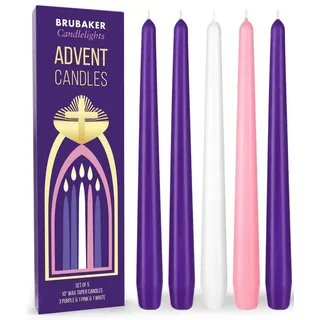 Brubaker Adventskerzen 5 St. lila rosa weiß