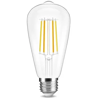 GLEDOPTO E27 ZigBee Smart Filament CCT Leuchtmittel kompatibel mit Philips Hue*, Alexa & Google (Bridge erforderlich), 2200-6500K (ST64, Klar)