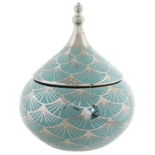 DKD Home Decor Dekovase Vase DKD Home Decor Porzellan türkis Orientalisch 18 x 18 x 22 cm blau