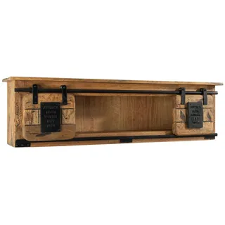MASSIVMOEBEL24.DE Wandregal 130 x 25 x 35 cm Beige
