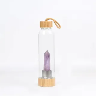 Wasserflasche Aus Natürlichem Quarzkristall Natürlicher Kristall Punkt Heilung Obelisk Wand Punkt Reiki Heilkristall Elixier-Glas-Wasserflasche Zur Herstellung Von Mit Kristall Angereichertem Wasser (