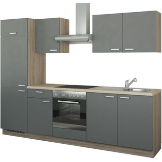 Küchenzeile mit Elektrogeräten ¦ grau ¦ Maße (cm): B: 270