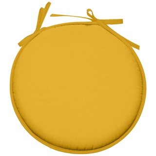 Lovely Casa CU4689022GAL-R Nelson Sitzkissen, rund, Polyethylen/Baumwolle, 40 cm, gelb, 40 x 40 cm