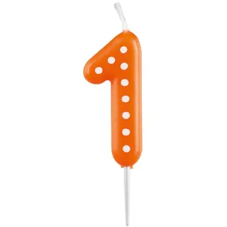 Amscan Zahlenkerze 6,5 cm orange