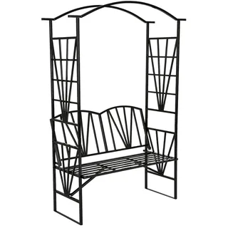 Tectake Rosenbogen 42 x 210 x 114 cm Schwarz